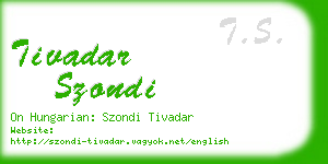 tivadar szondi business card